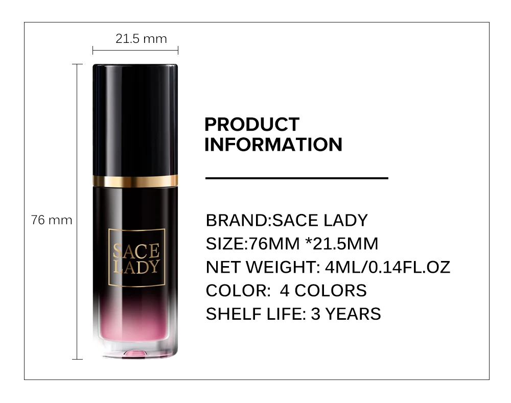 
SACE LADY Liquid Blush Makeup Natural Lightweight Pink Blush Private Label Cream Blush 5 Colors 6ml SL276 
