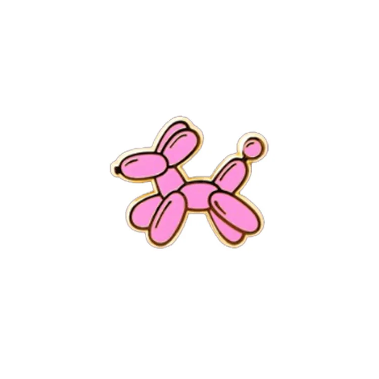 Customised Pin Wholesale Cartoon Balloon Dog Enamel Lapel Pin Custom Logo Glitter Dog Cute Puppy Enamel Pin Art Promotional Gift