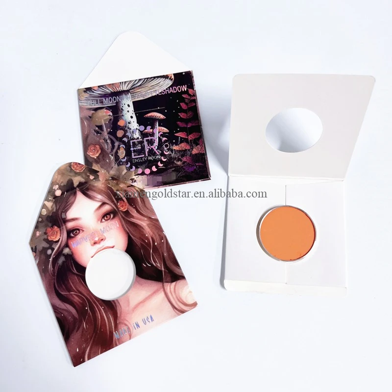 Luxury cheap single pan eyeshadow envelope packaging custom print with your LOGO
