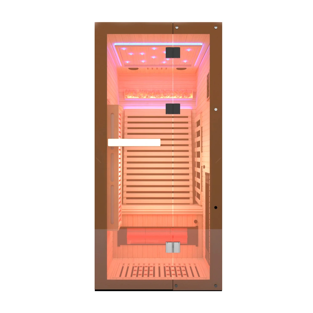 926-KLE-R8 канадский болиголова дальняя инфракрасная сауна на 1 человека с нагревательной пластиной слюды и нагревательной трубкой красного света