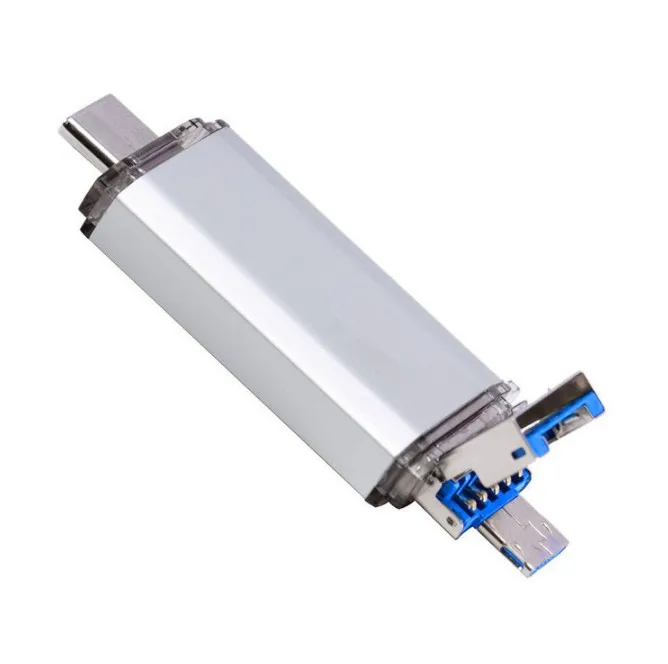 High quality 3 in 1 OTG Type C  Metal Usb flash drive Custom OEM logo USB 3.0 64GB 128GB pen drive metal USB flash sticks