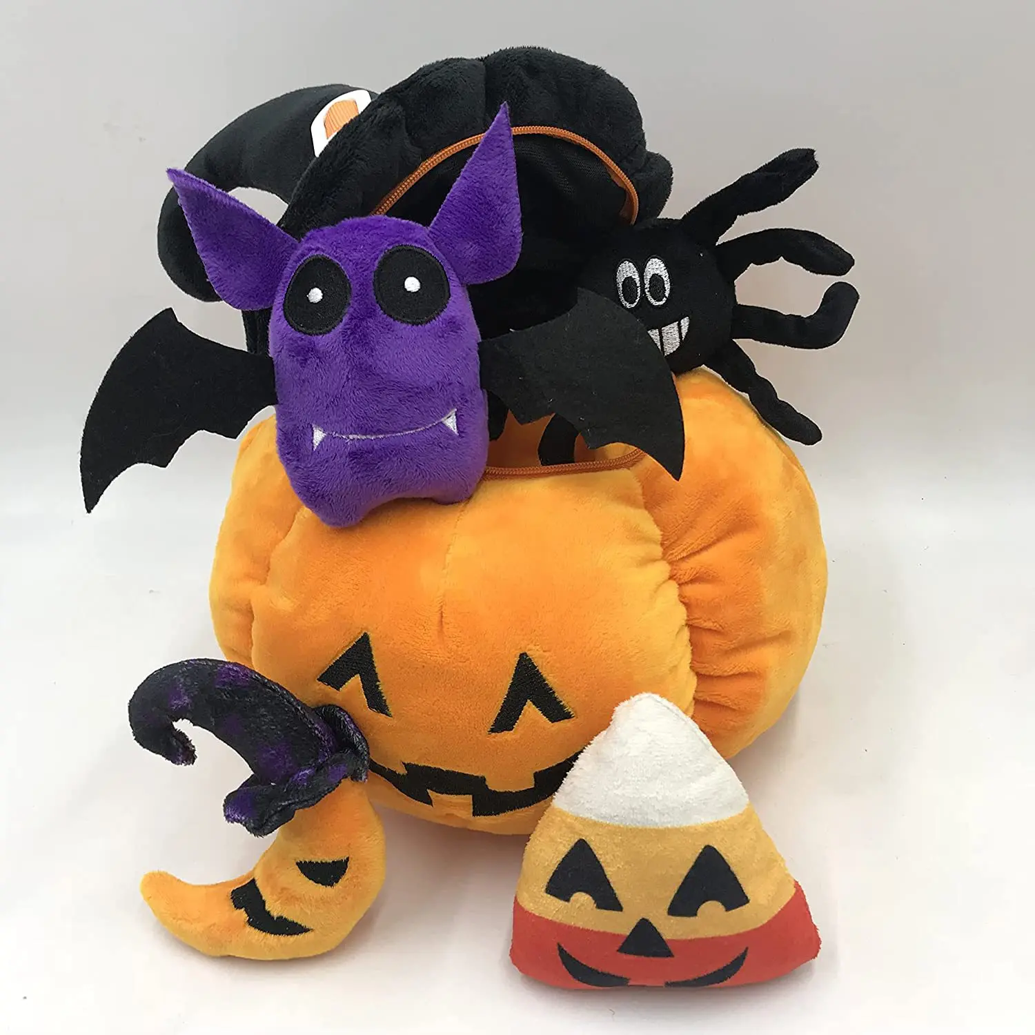 New design zipper throw filled toys set home decor Halloween Plush pumpkin pillow