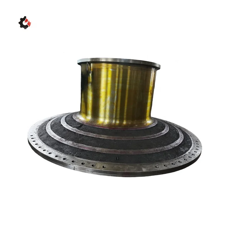 CNC machining large casting end cover steel ball mill end and trunnion