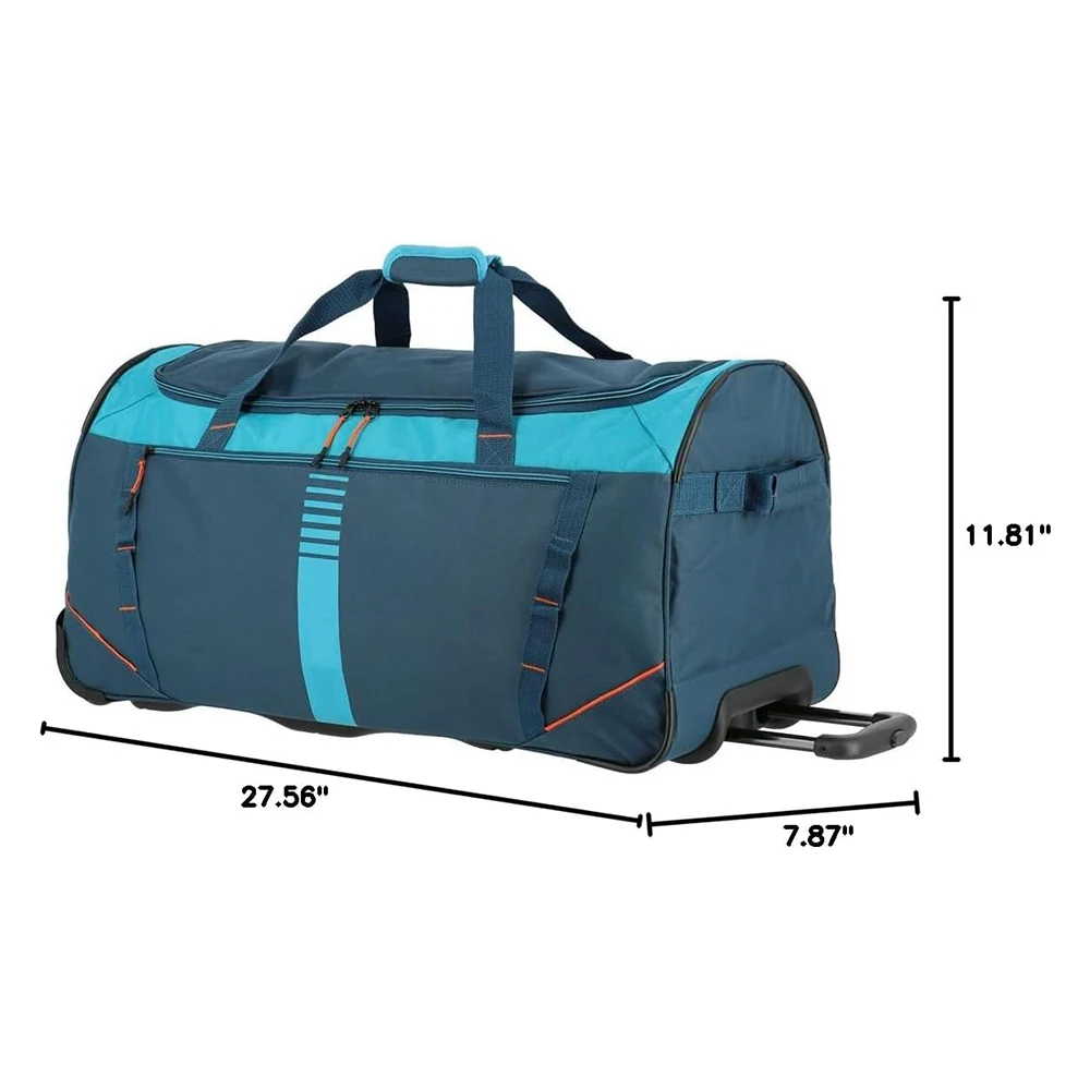 Unisex 86L Nylon Oxford Trolley Luggage Bag Cool Design Wheeled Multi-Pocket Zipper Closure Durable Large Custom Travelers