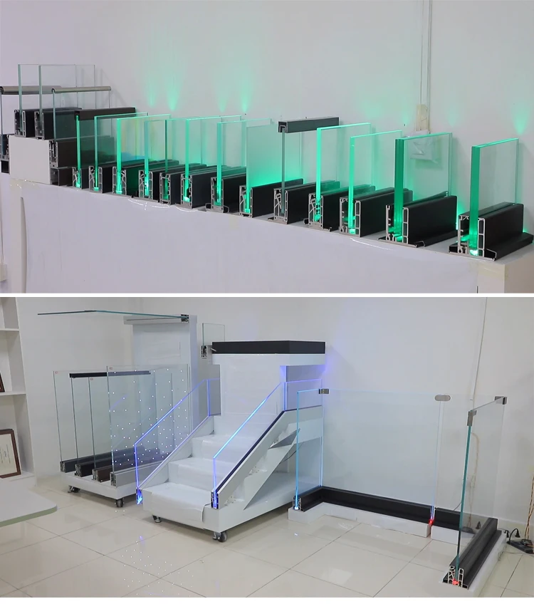 Glass balustrade railing for outdoor steps glass handrail fence double glazed handrails balustrade aluminium railing for balcony