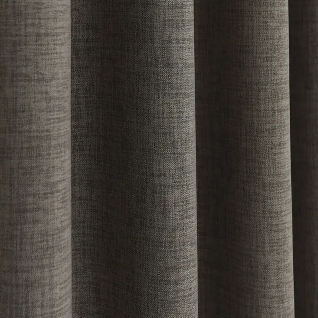 factory supply 280cm width 100% polyester cationic linen look blackout curtain fabric