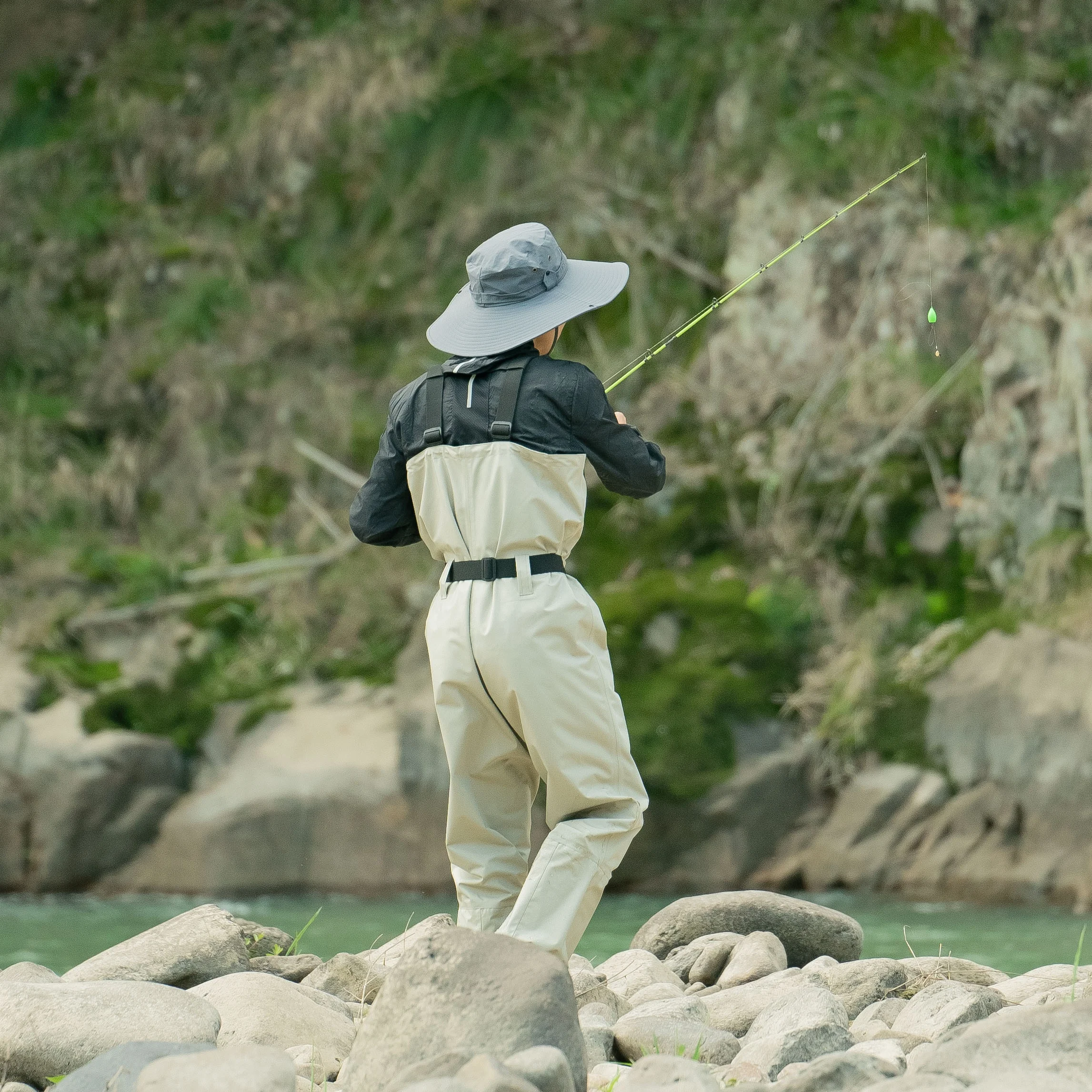 WST Fishing Waders Hunting Suit 3 Layer Waterproof breathable Wading Pants  Waist Chest  Fly Fishing