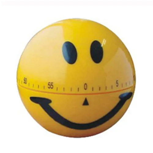Orange Plastic Smiling Face Mechanical Kitchen Timer