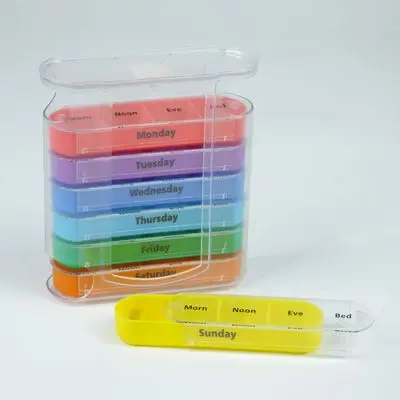  7 Colors Rainbow Weekly Tablet Medicine Box Storage Container Case Portable Pill