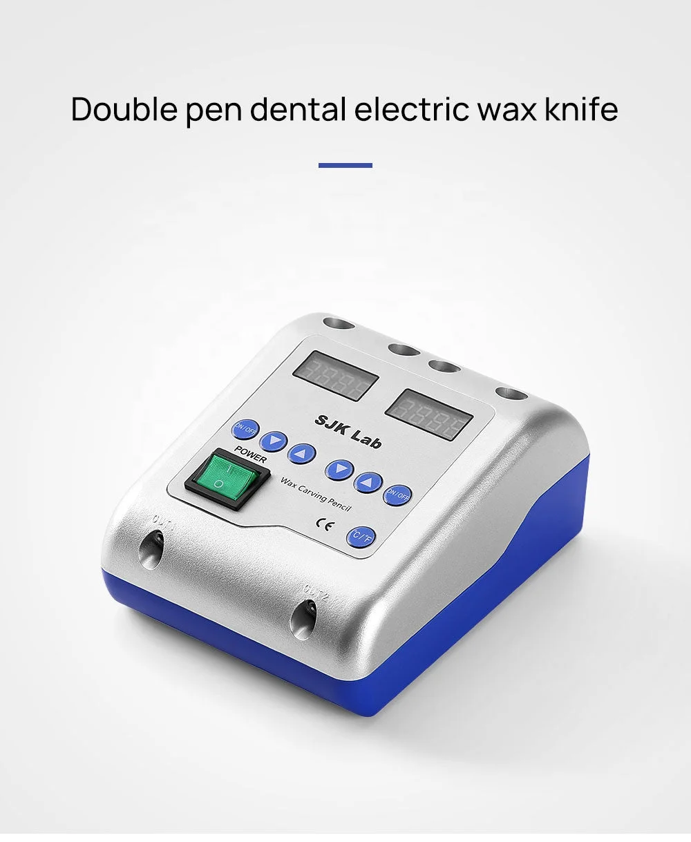 SJK Lab Dental Electric Waxer Wax Knife Carving with 6 Wax Tips + 2 Pens