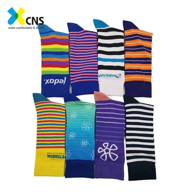 Wholesale Custom Logo New Design Men Tube Cotton Sock With Stripes