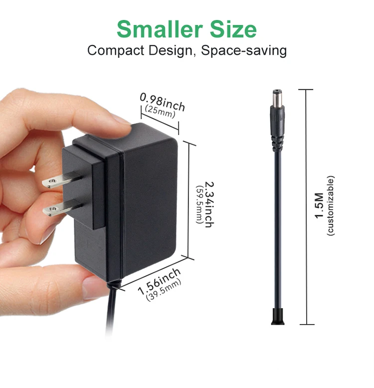 US Plug UL FCC 15W 12V 1.25A with a Custom Connector M12 Wall Mounted Adapter for Router