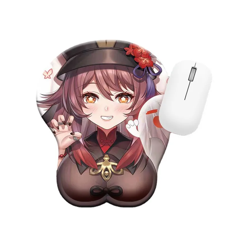 HOSHOM Soft Silica Gel Anime Mouse Pads Wrist Rest Cartoon Gaming Mouse Pad Printed 3D Ergonomic Custom Mouse pad Cute