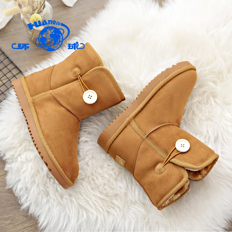 
Y2137 HUANQIU Classic Microfiber Winter Warm Short Shearling Snow Boots For Women 