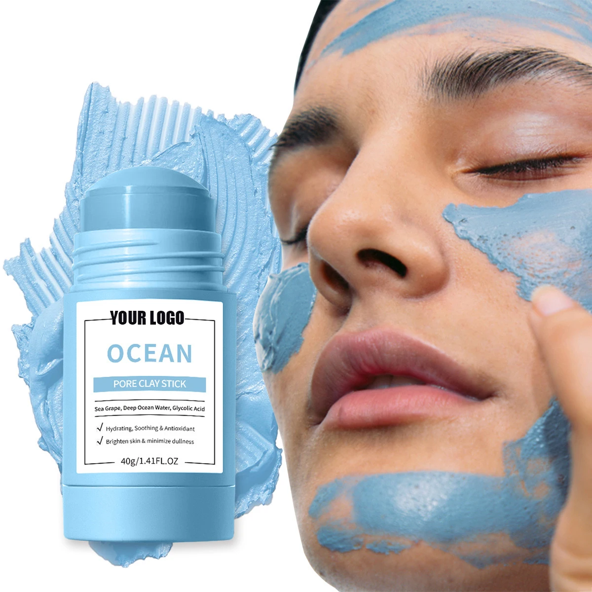 4 Color Tighten Pores Mask Stick Wormwood Niacinamide, Salicylic Acid, Volcano Strawberry Marine Reduced Oil Mud Film Stick