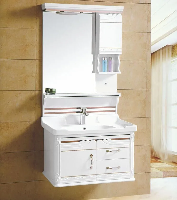 Latest Design Plastic Bathroom Luxury Sink Mirror Storage Cabinet Bathroom