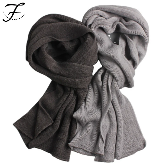 FIONA Custom High Quality Soft Cashmere Feeling Long Fashion Man Thick Winter Pashmina Scarf Wholesale