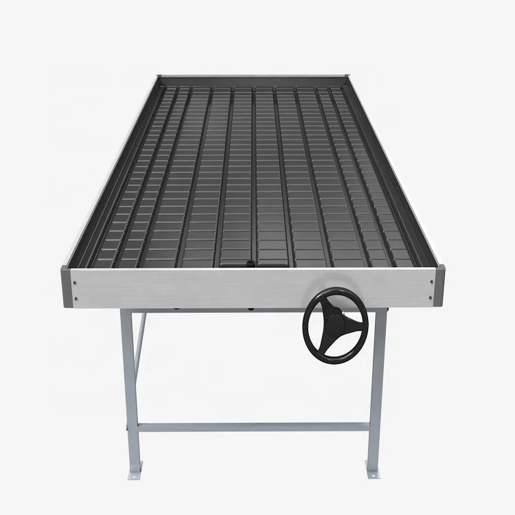 Factory price indoor farming easily assembled hydroponic movable 4x8ft Benches and drain Table Trays for greenhouse