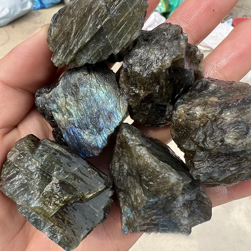 High quality labradorite raw stone with purple and blue color healing stone rough stone