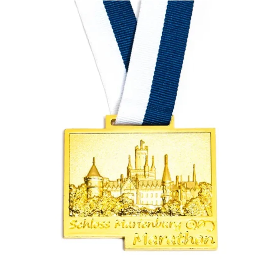 Custom 3D Sports Bronze Metal Medal Zinc Alloy Running Award Metal with Sublimation Ribbon