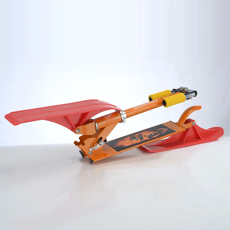 Factory Wholesale 2-in-1 Ski All Iron Two Wheels Folding Scooter High Quality Kids Dual Use Scooter