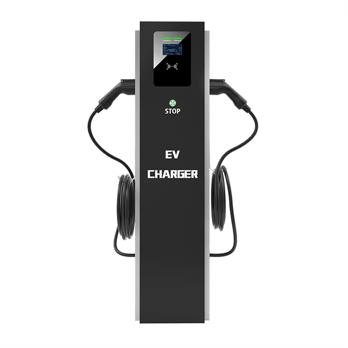 14KW 1-phase AC mode3 commercial fast car charger Type A RCD 4.3-Inch touch screen metal material station