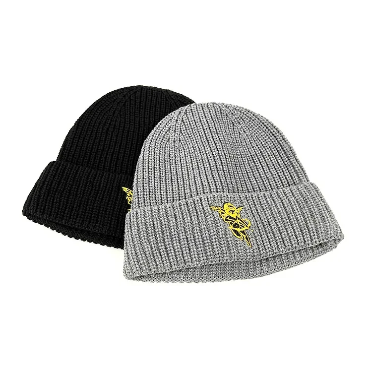 Fashion 100% cotton Blank sweetwear Beanie With Custom embroidery Warm streetwear Winter beanie hats
