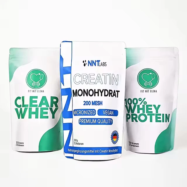 Full Color Printed Moisture Proof Matte Stand Pouch Resealable Doypack Healthcare Supplements Whey Protein Powder Foil Bag