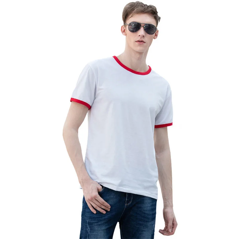 summer custom logo wholesale cotton unisex men t shirt high quality  ringer mens t shirts Men's T-Shirts