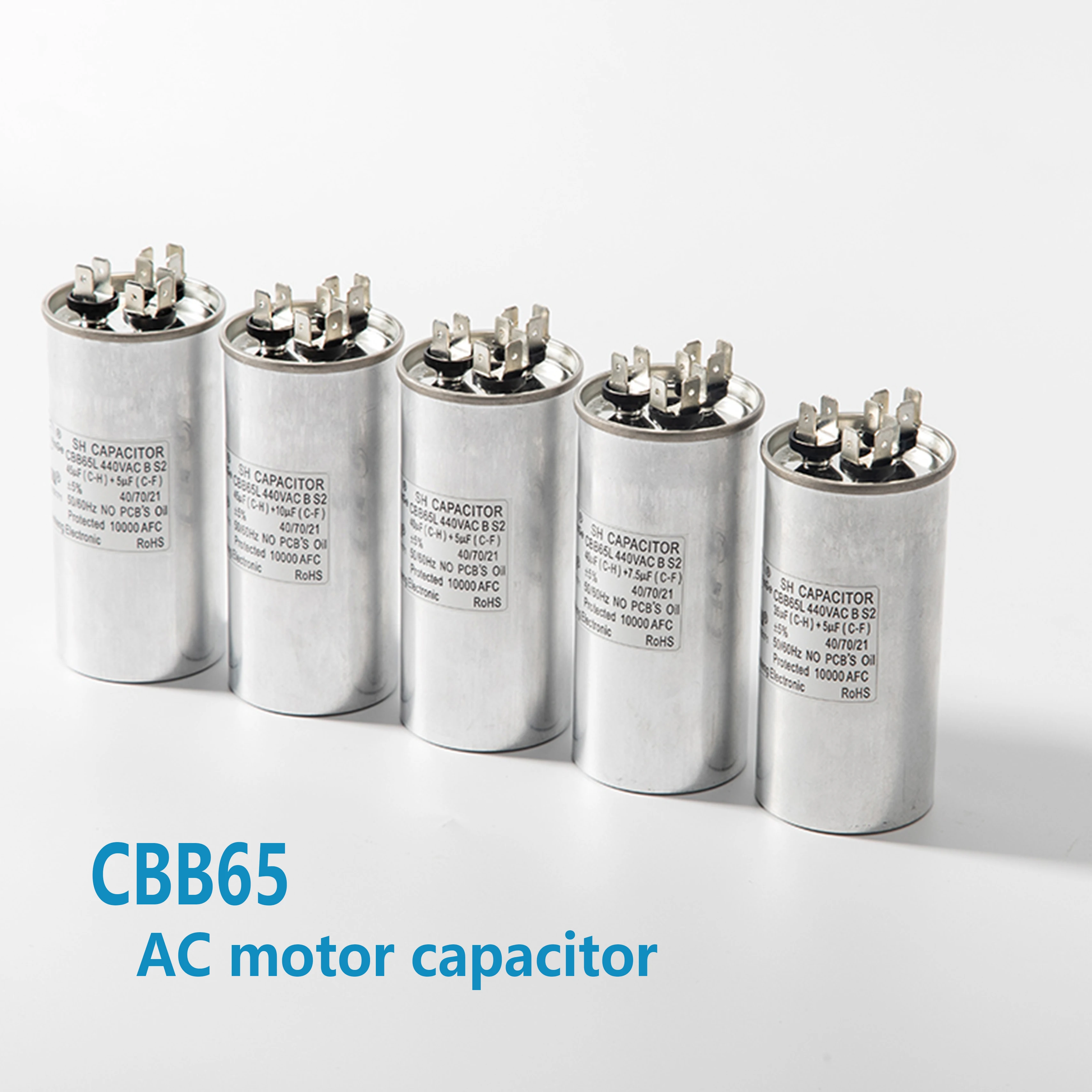 Household CBB65 UL certified AC Motor starting SH Dual Core film Capacitor
