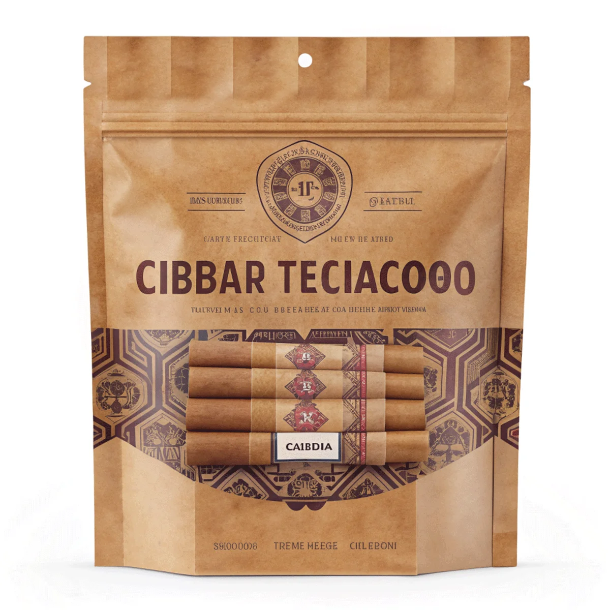 Custom Zipper Pouch for Cigars PE Plastic Gravure Printed Humidor with Recycled Materials