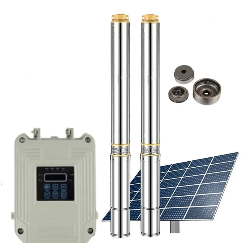 Stainless Steel Impeller DC 110V Solar Water Pump Agricultural Irrigation Deep Well Solar Pump Submersible System