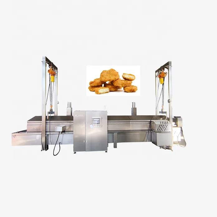 french fries production line  electric potato chips  continuous frying machine