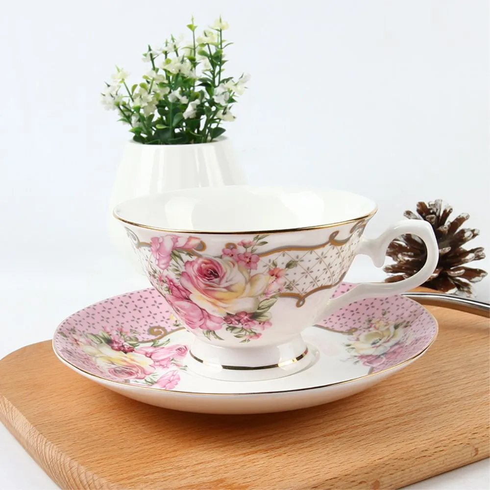 Simple design Kapok design royal turkish tea cups fine bone china tea cups saucers