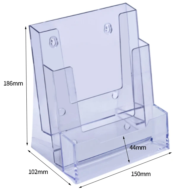 Оптовая продажа, китайский поставщик, настенный держатель для брошюр, акриловая стойка для каталога A5 с визитницей