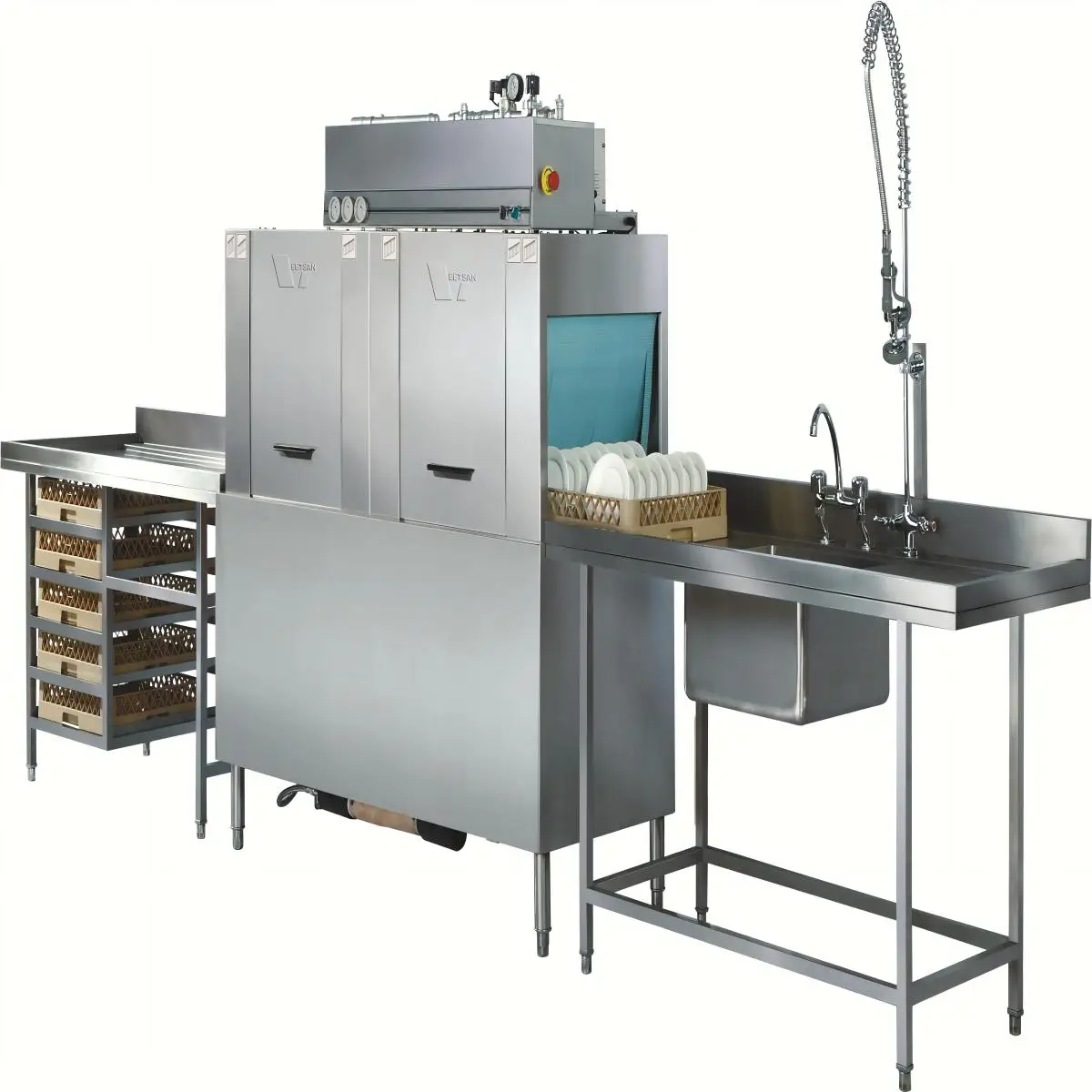Commercial Energy Saving Fully Automatic Tunnel Conveyor Type Commercial Dishwasher Dryer Machine For Catering Industry