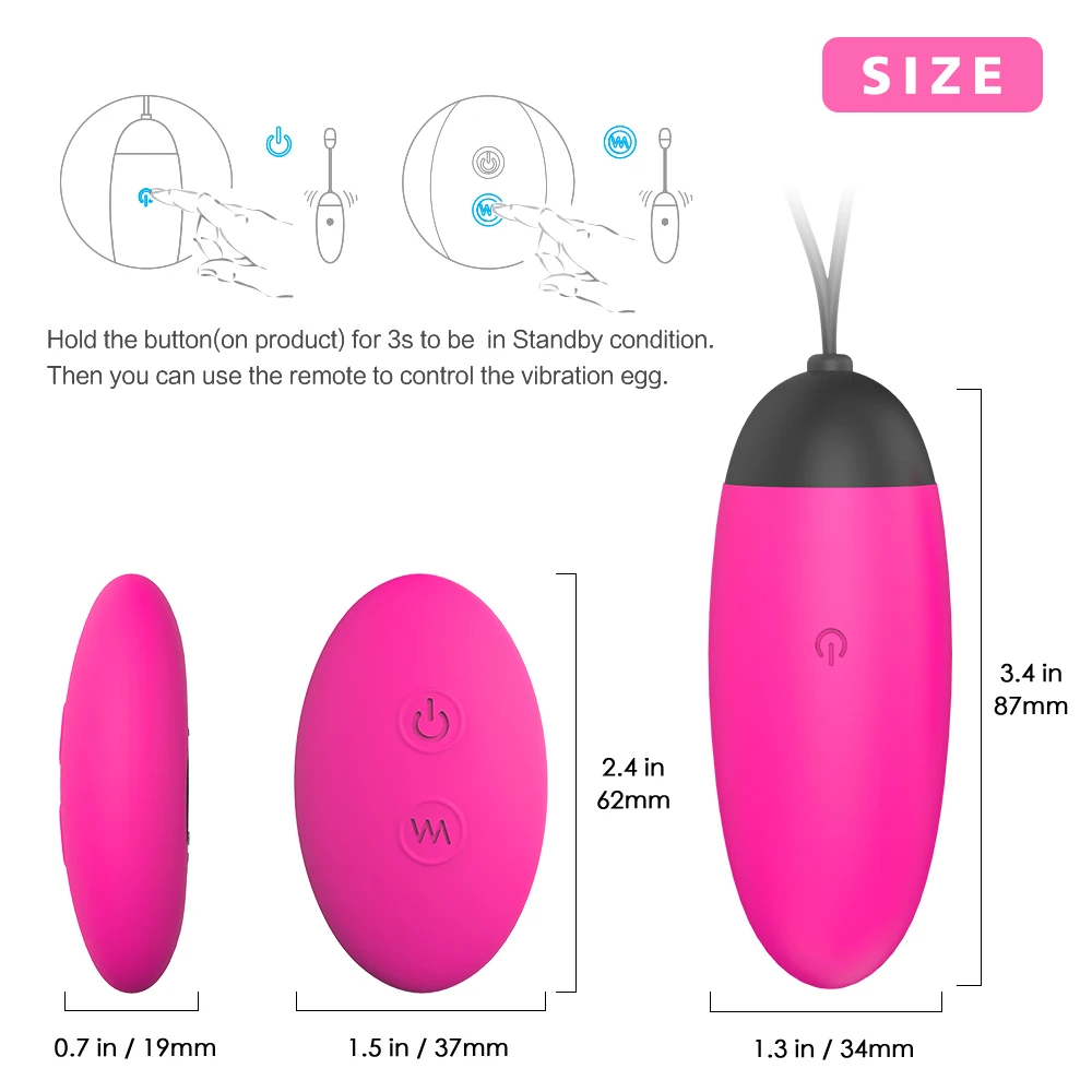 Portable Wireless Remote Control Silicone Adult Sex Toys LoveEggs Electric Mini Massage Vibrator USB Recharge Jump Egg
