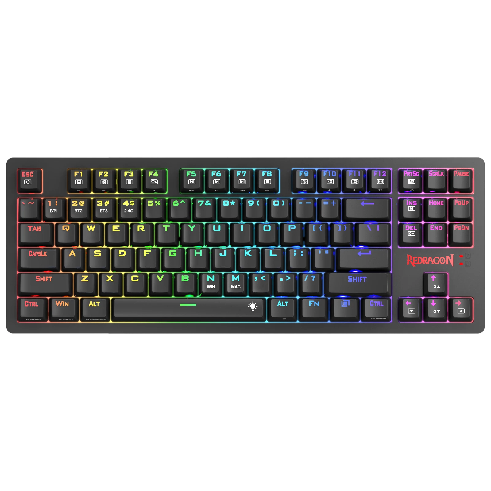 Redragon K598P-KBS цветная (RGB) светодиодная подсветка клавир игровой беспроводной синий переключатель металлическая панель дизайн Механическая игровая клавиатура