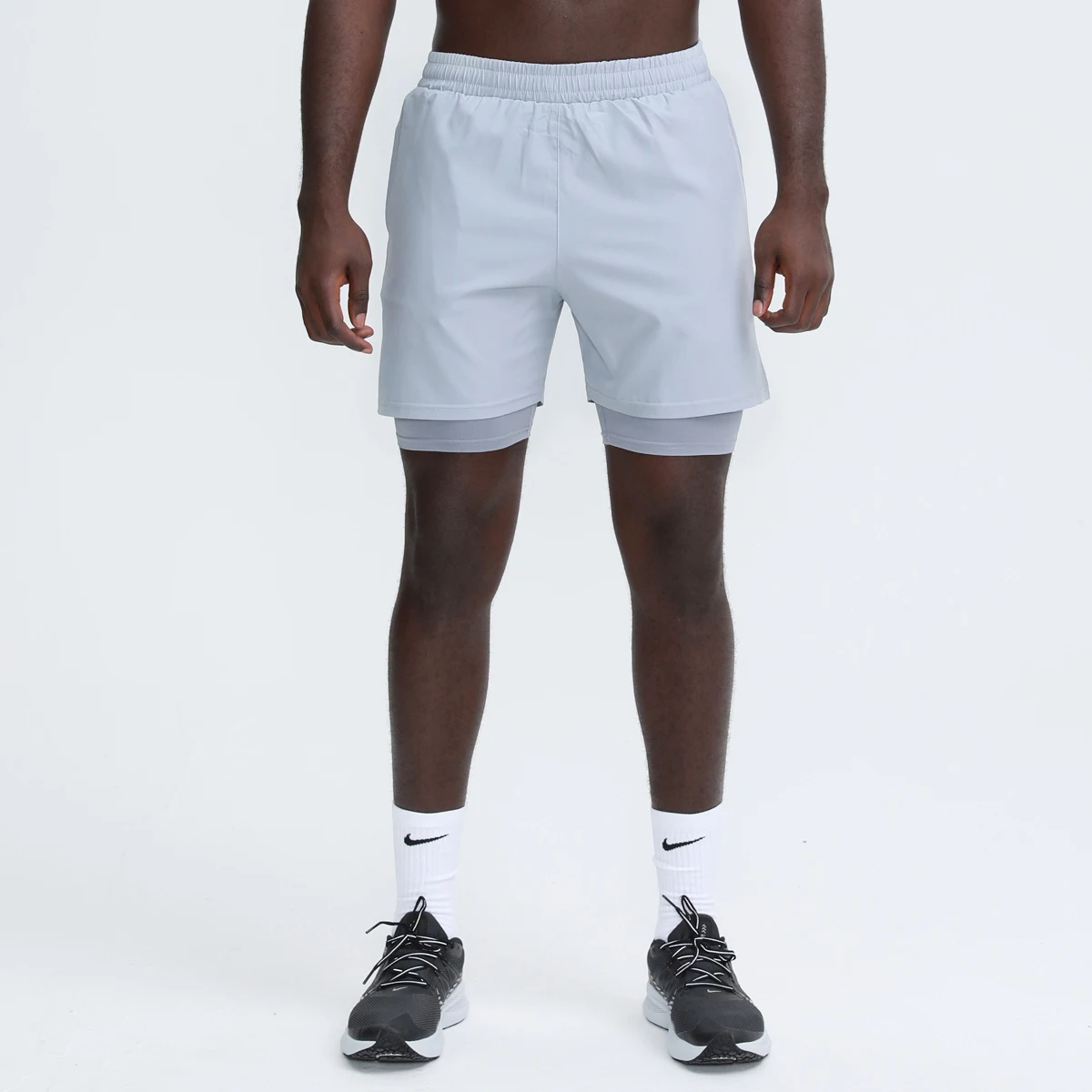 2 в 1 с подкладкой пустой изготовленный на заказ логотип сетчатая спортивная одежда Спортивные шорты Джоггеры мужские беговые шорты для спортивного зала