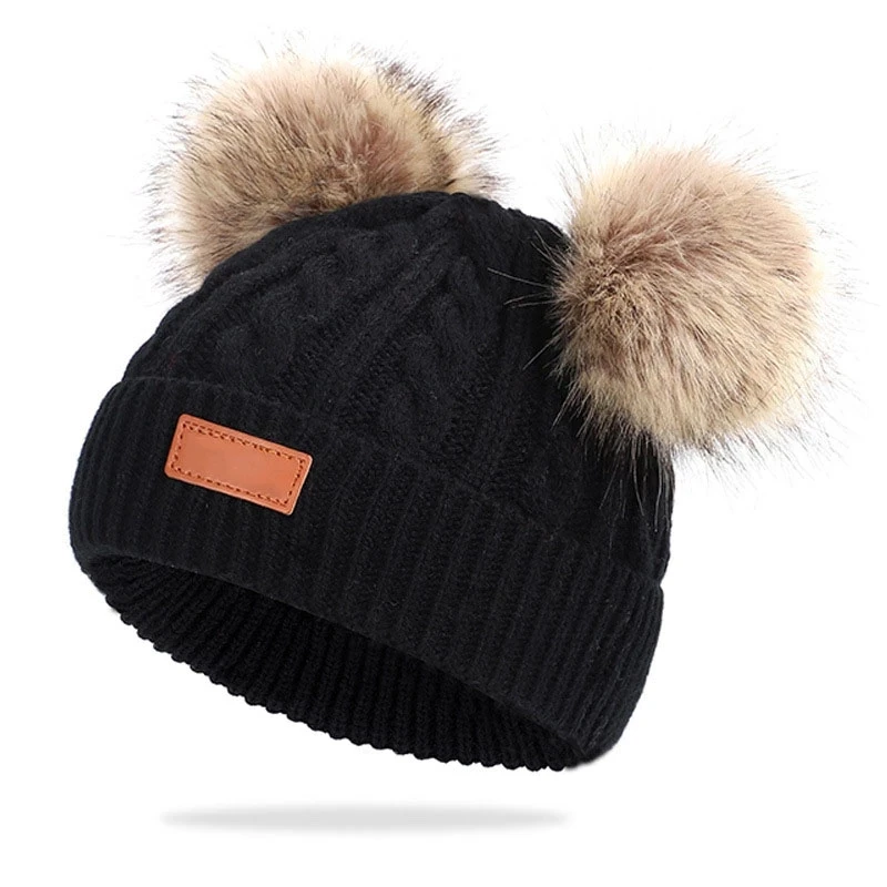 Candy Color Baby Hat Cute Pompom Children Cap Warm Autumn Winter Hats For Kids Boys Girls Knitted Warmer Beanie Caps Baby Muts