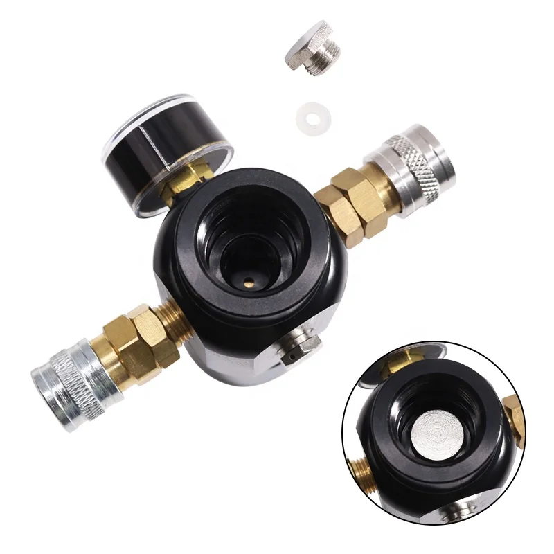Double 8mm Female QuicK Plug Mini CO2 Regulator Outer Pressure for Pneumatic Tools Sport Paintball Game