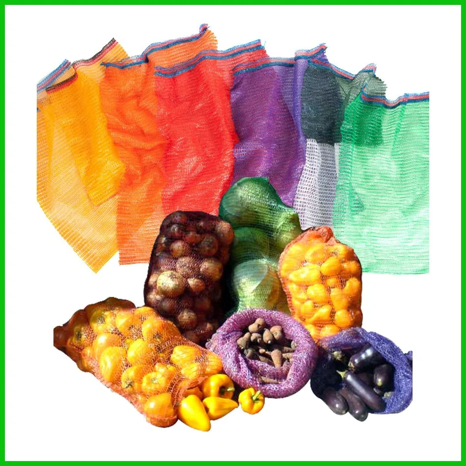 Pe plastic raschel net mesh bag roll packing vegetables fruits