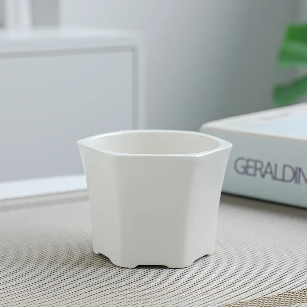 Home & Garden Desk Mini Small White Ceramic Flower Succulent Plant Pot