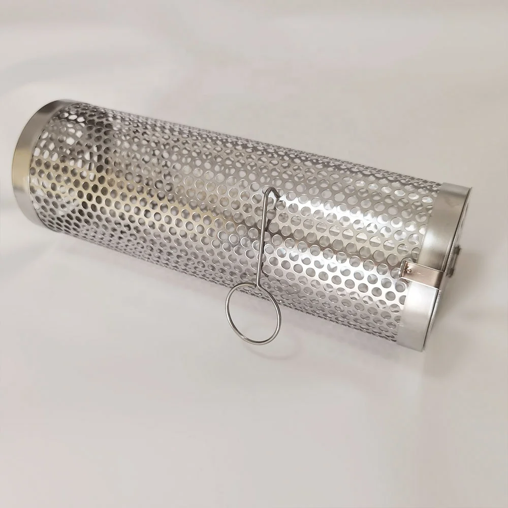 manufacturer Updated tube   BBQ Stainless Steel Grill Basket Rolling Grilling Baskets  for Outdoor Camping