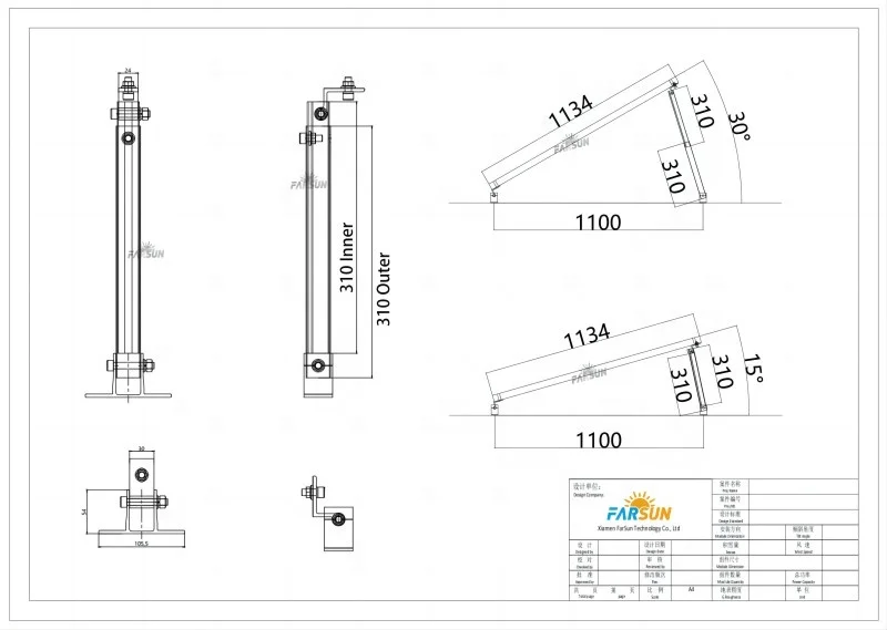 FarSun Solar Metal Roof Bracket PV Aluminium Mounting Kit Triangle Brackets Mount