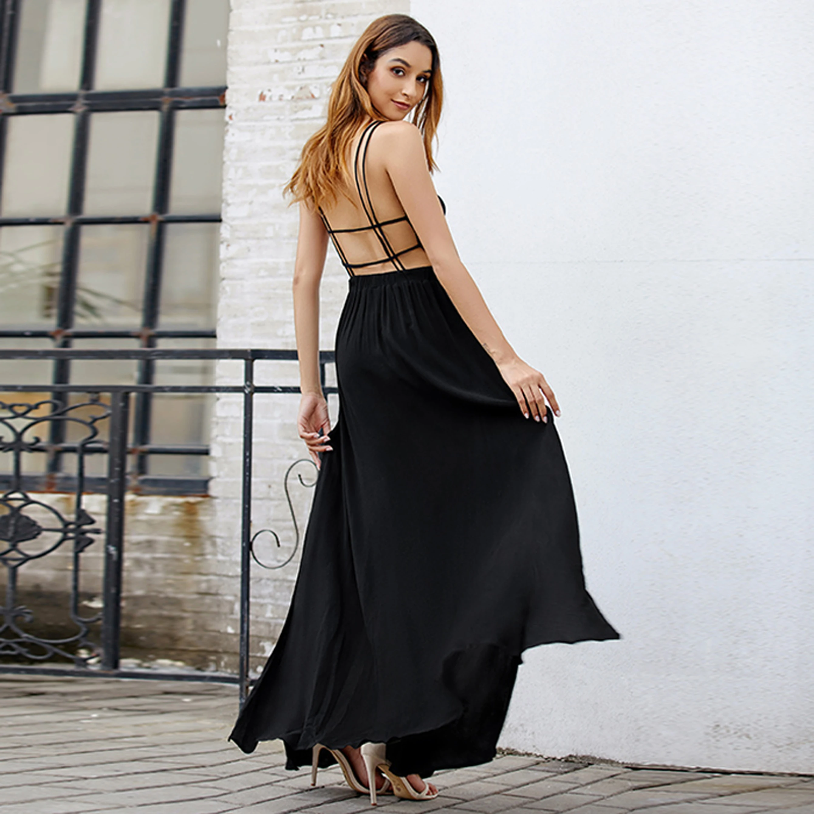 Оригинальный дизайн, модное пикантное вечернее платье без бретелек с открытой спиной, новое женское платье