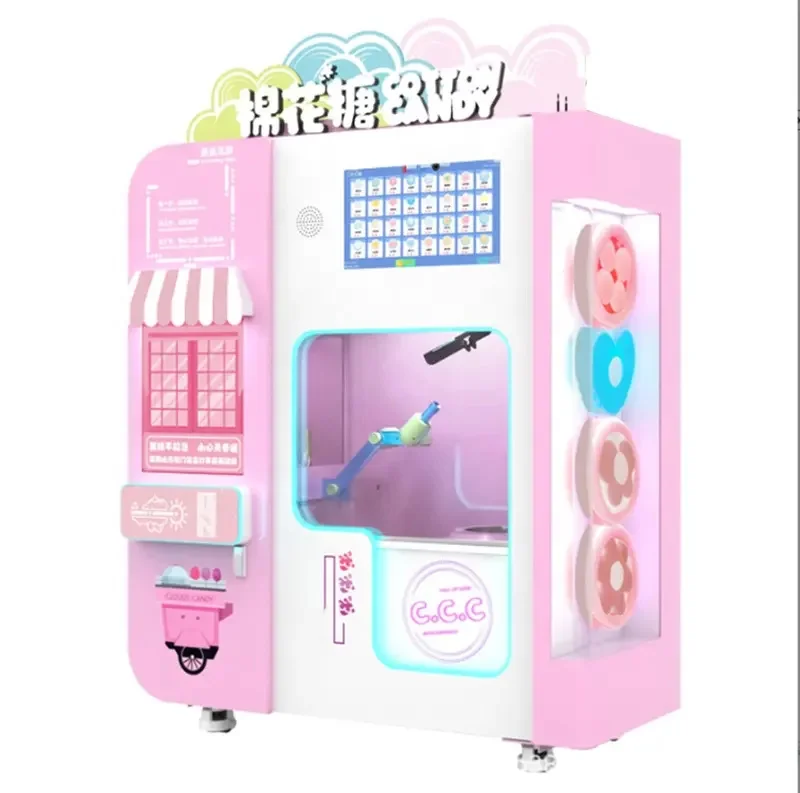 Commercial Use Fully Automatic Ce Approvedcotton Candy Vending Machine Floss Flower Vending Machine For Sale