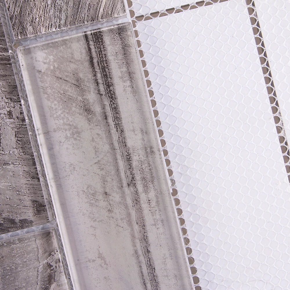 Latest design carrelage mosaique 48x148 mm laminated brown glass shower wall subway tiles