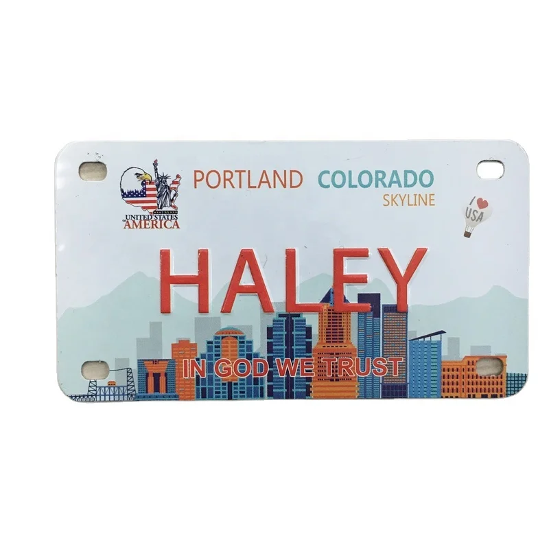 Portland Colorado Aluminum License Plate for Bicycle for Car Bike House Machine Advertising America custom bike plate custom