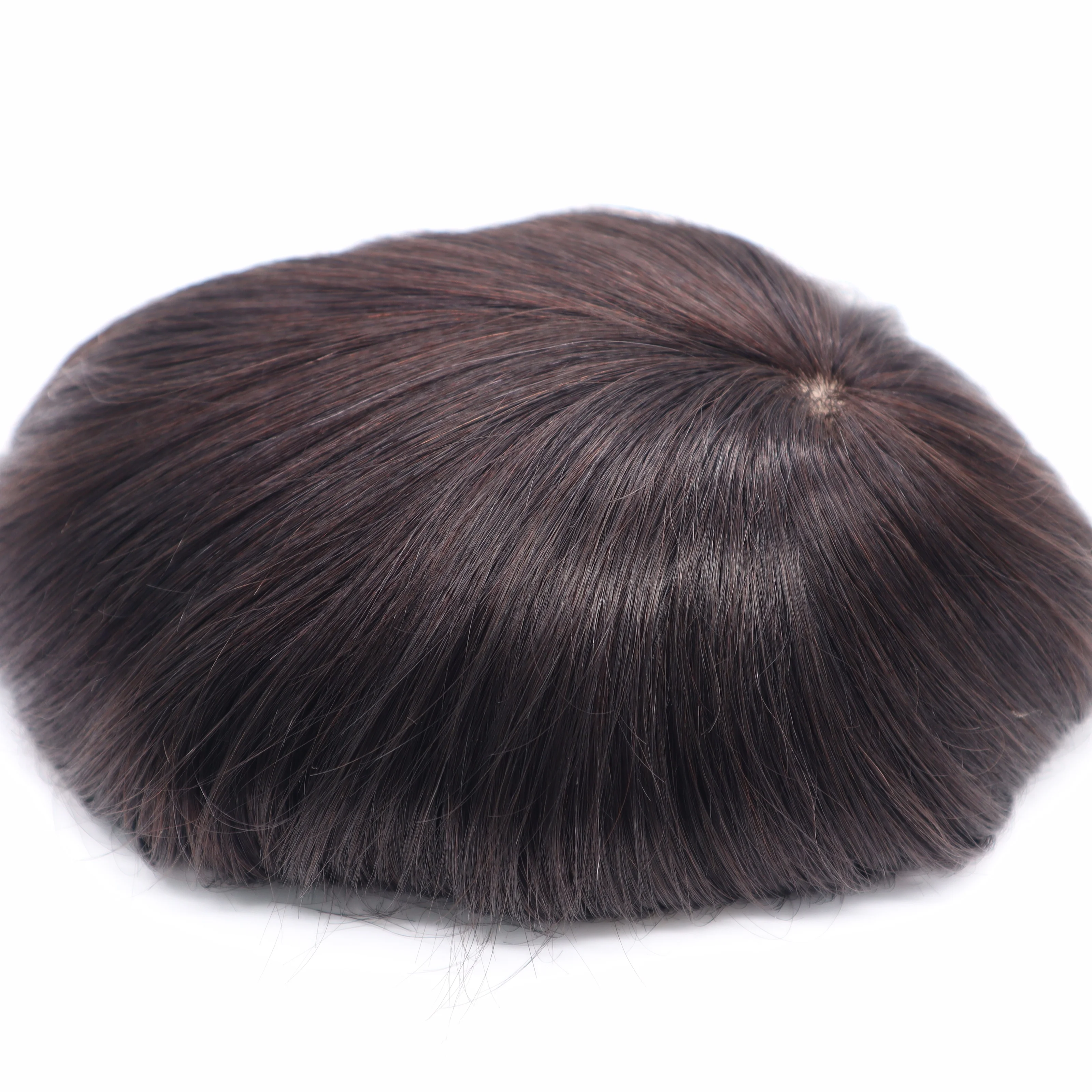 Парик Mlace 100% из человеческих волос remy, мужской парик, защитный капилар, невидимые узлы, инъекция, шелковая основа, заводская цена